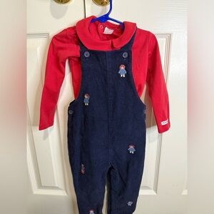 Paddington Baby Outfit 18–24M Corduroy Overalls Dungaree 2-Piece Set NWT‎